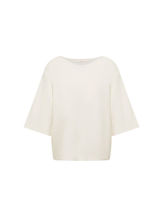 Strik med 3/4 ærme, Off White, Lanius