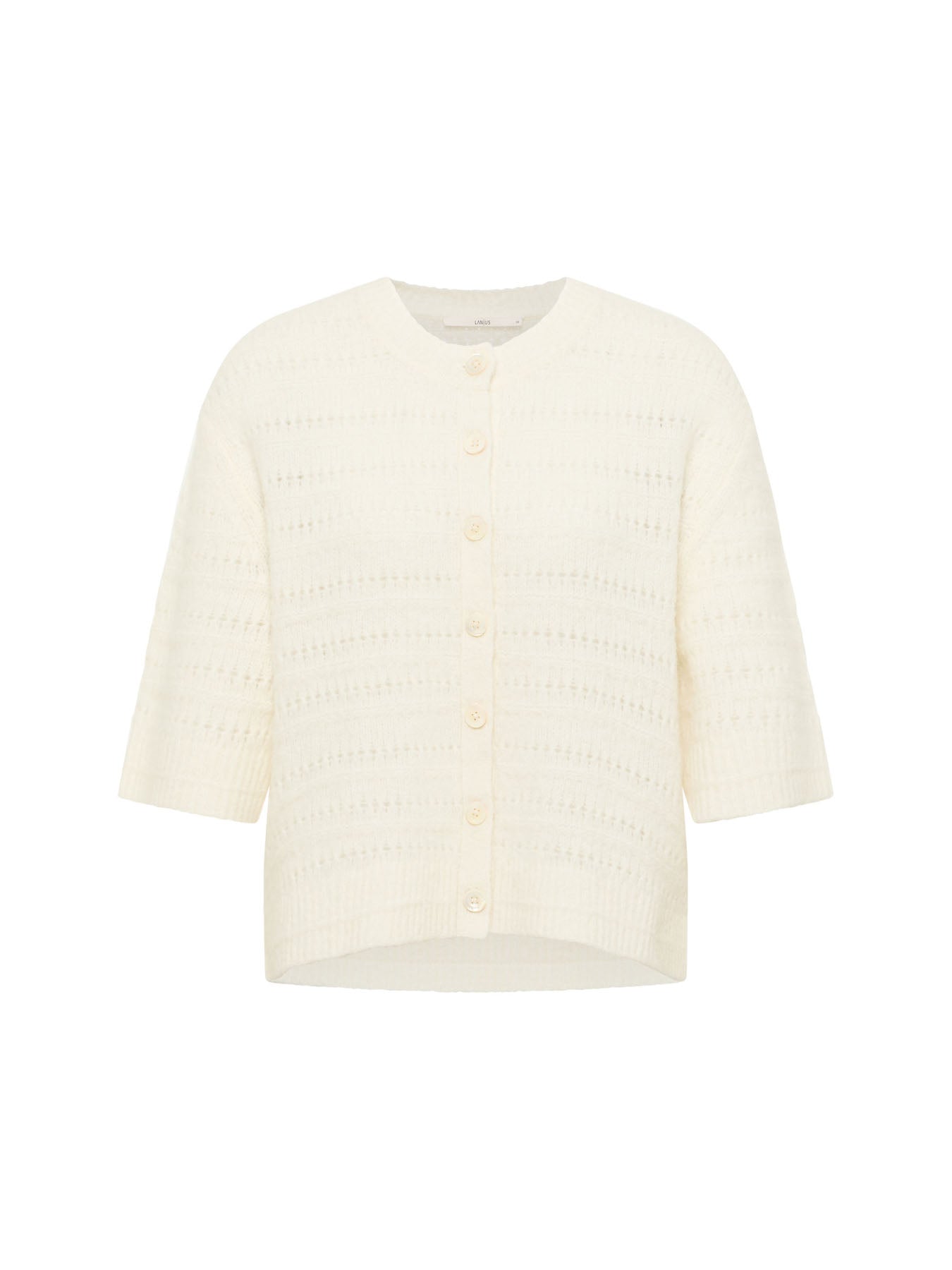 Cardigan med 3/4 ærme, Off White, Lanius