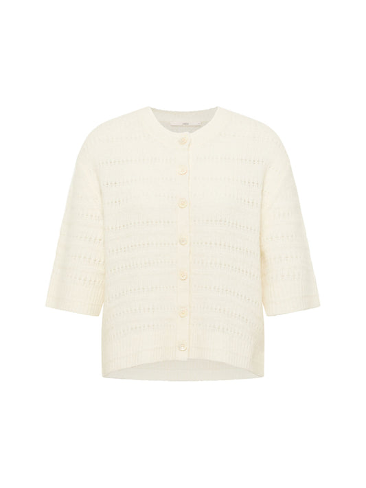Cardigan med 3/4 ærme, Off White, Lanius