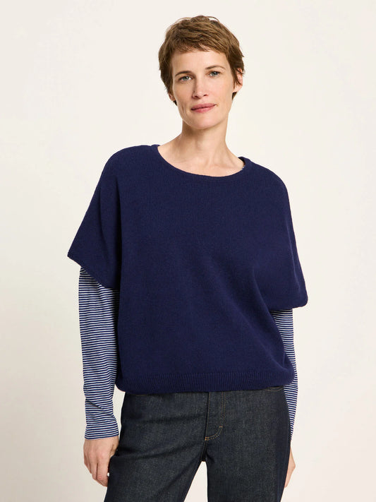 Sweater Vest Wool, Navy, Lanius