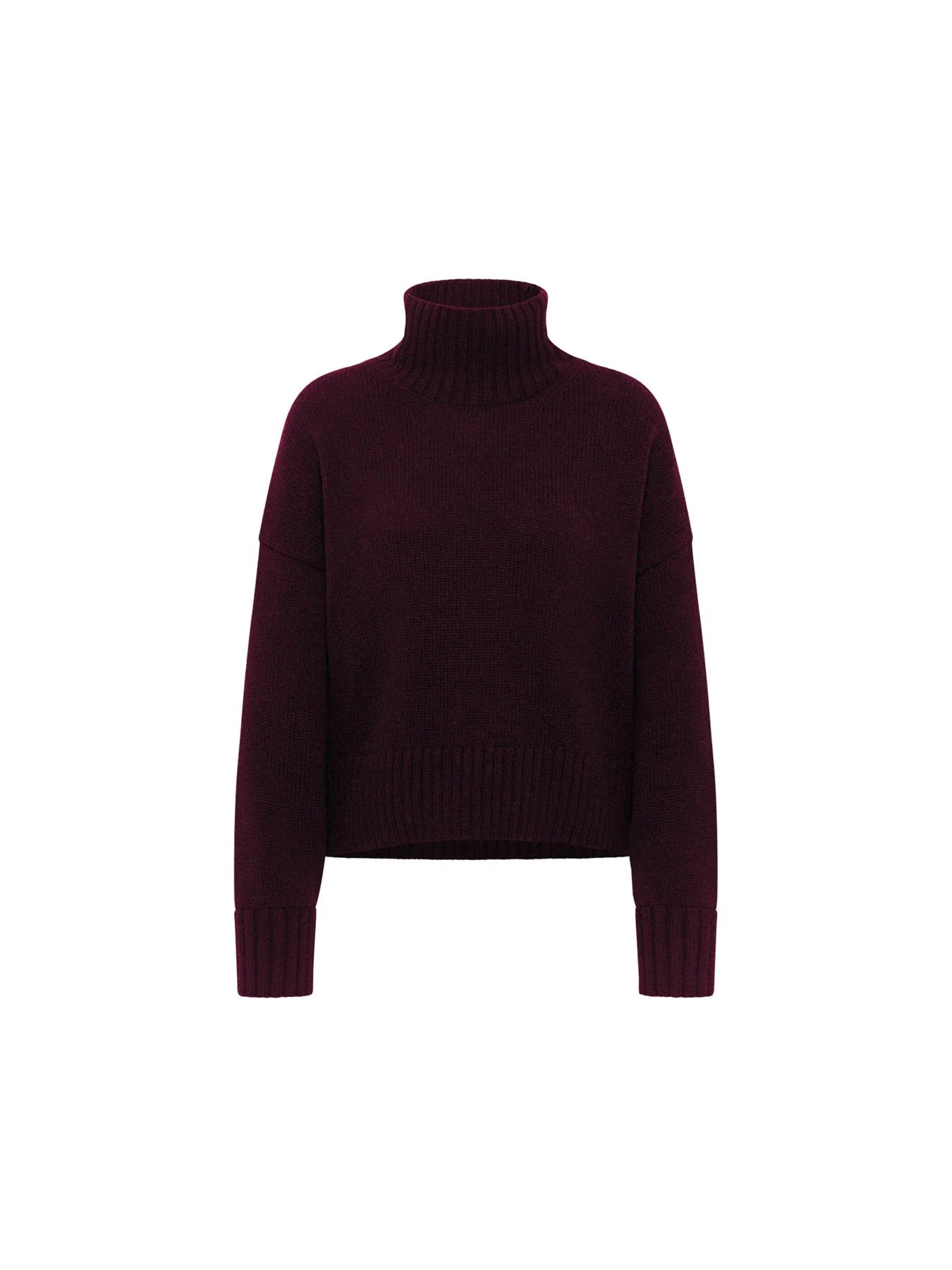 Oversized GOTS Sweater Wool, Bordeaux, Lanius