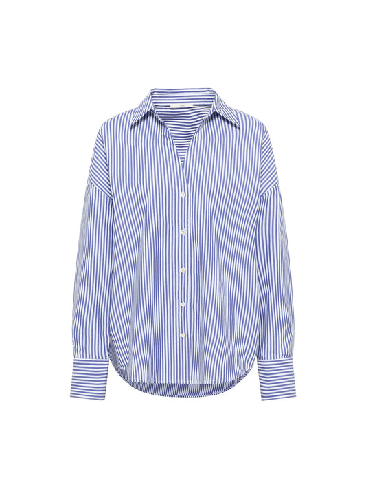 Skjorte m/ striber (blue/off white)