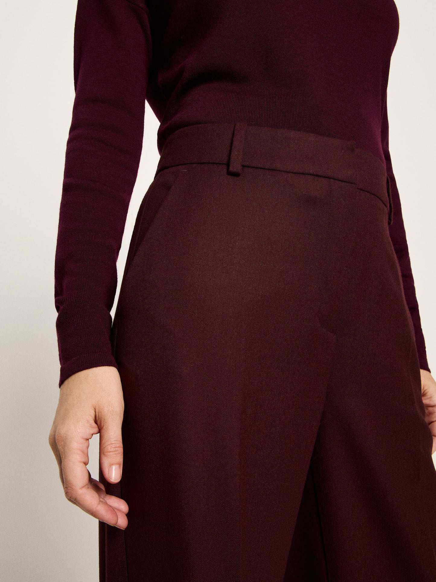 Cropped Buks, Wool, Bordeaux, Lanius