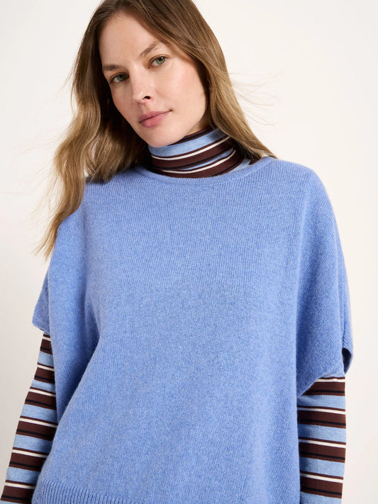 Sweater Vest Wool, Light Blue Melange, Lanius