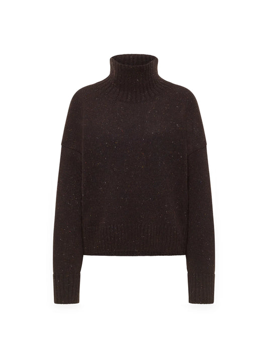 Oversized Sweater Wool, Bitter Chocolate Tweed, Lanius