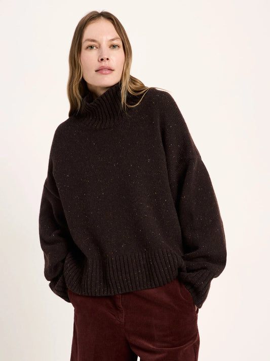 Oversized Sweater Wool, Bitter Chocolate Tweed, Lanius