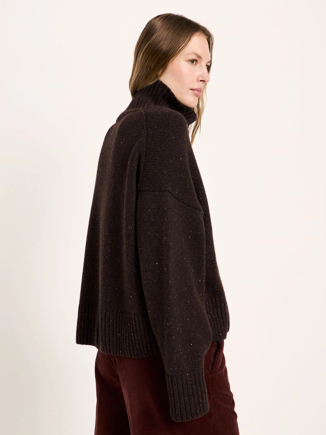 Oversized Sweater Wool, Bitter Chocolate Tweed, Lanius