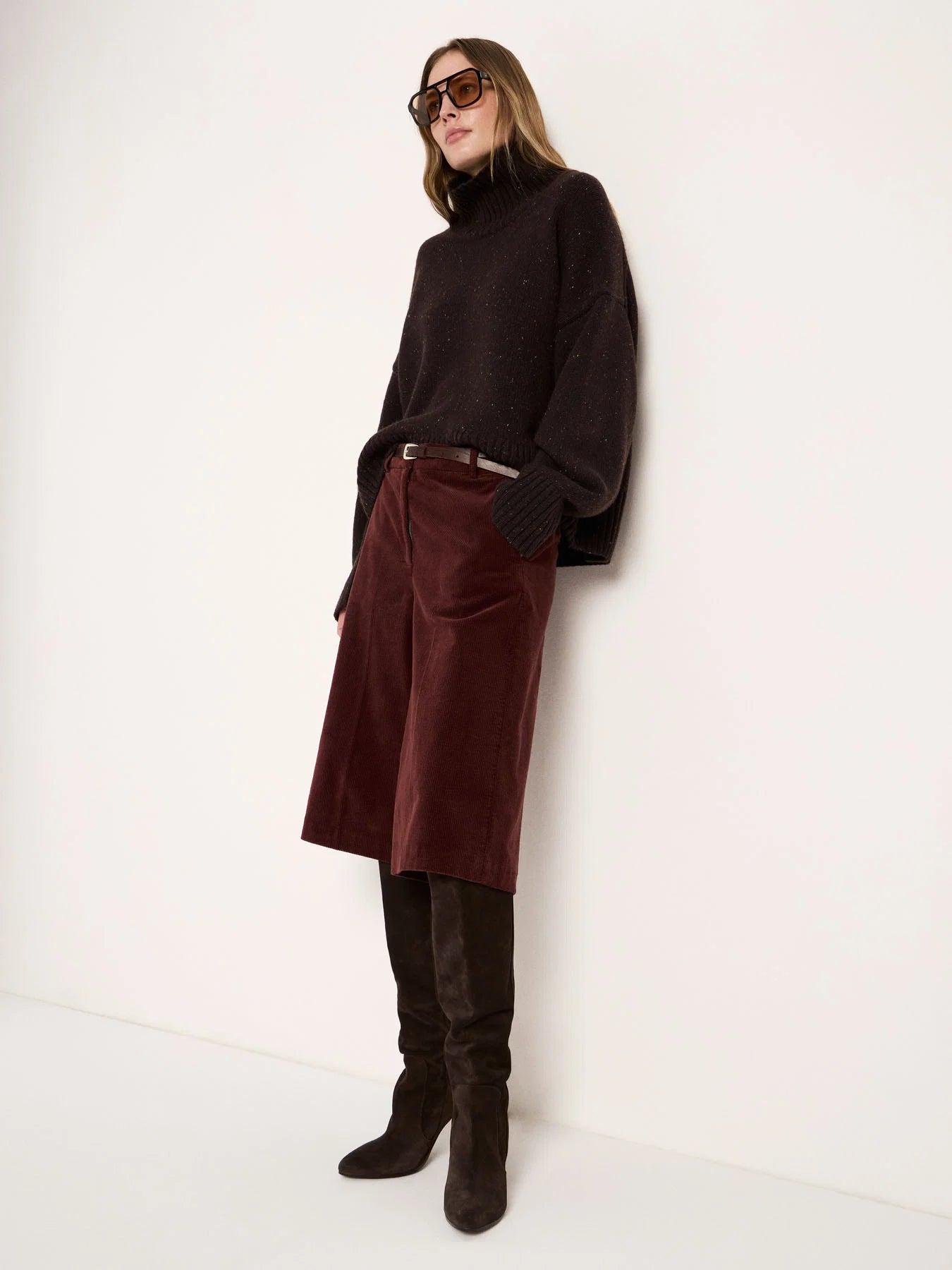 Oversized Sweater Wool, Bitter Chocolate Tweed, Lanius