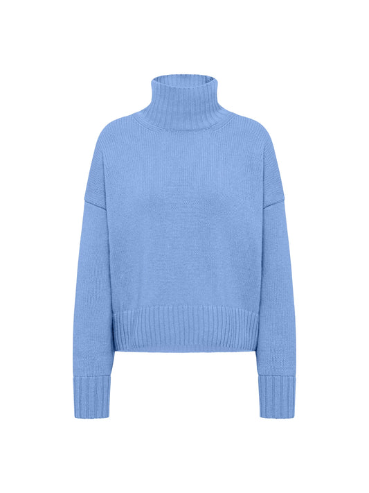 Oversized Sweater Wool, Light Blue Melange, Lanius