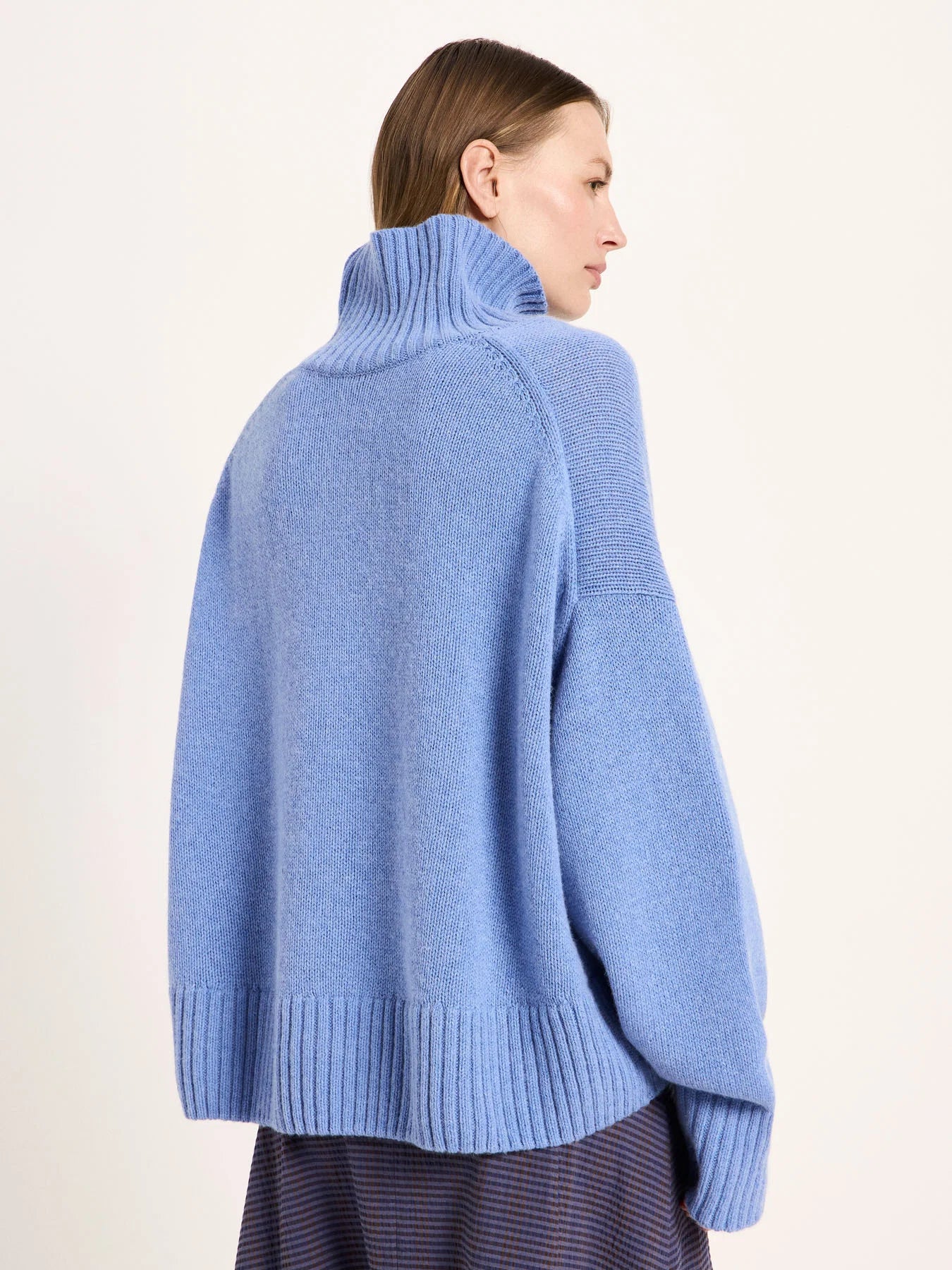 Oversized Sweater Wool, Light Blue Melange, Lanius