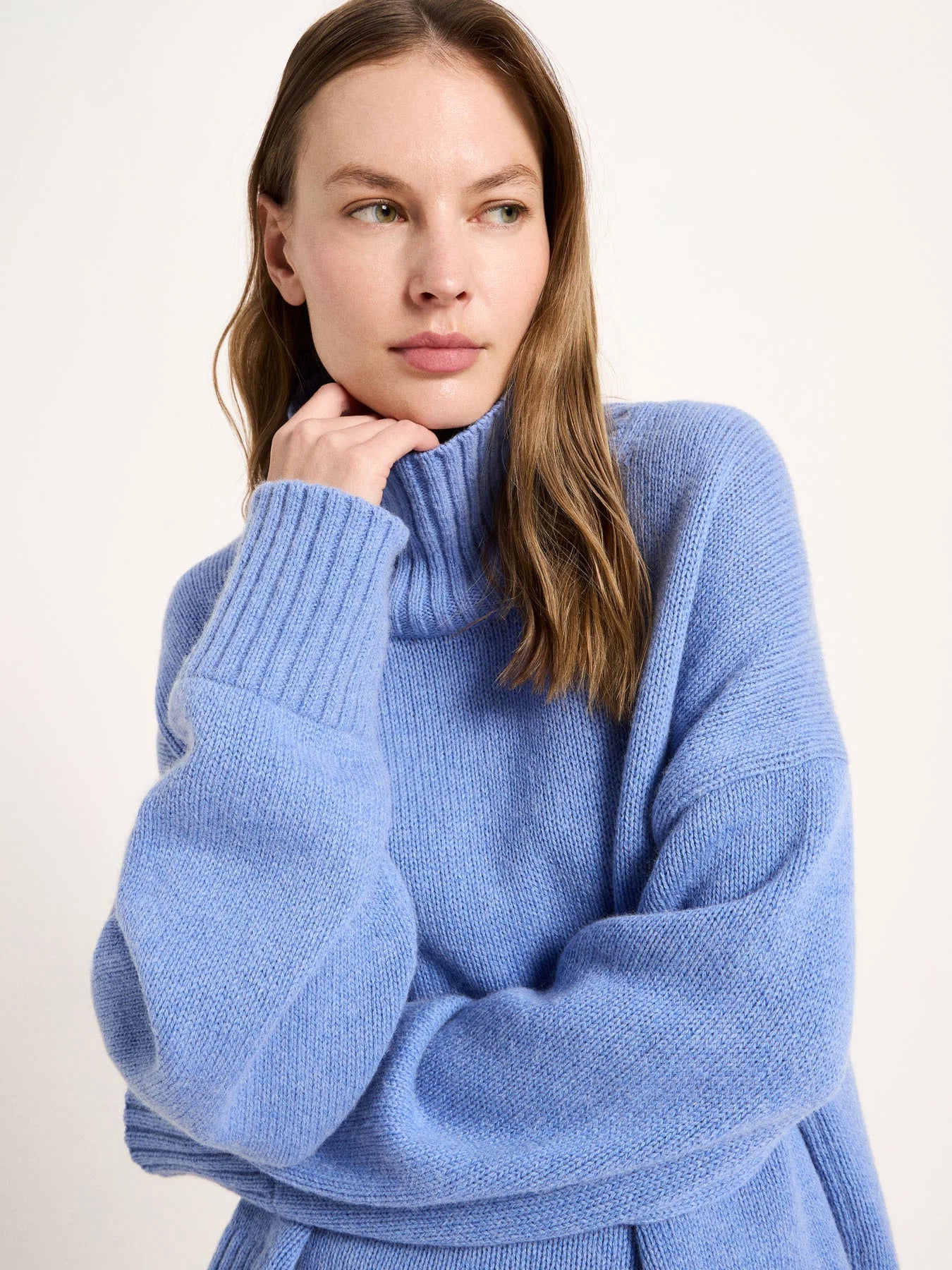 Oversized Sweater Wool, Light Blue Melange, Lanius