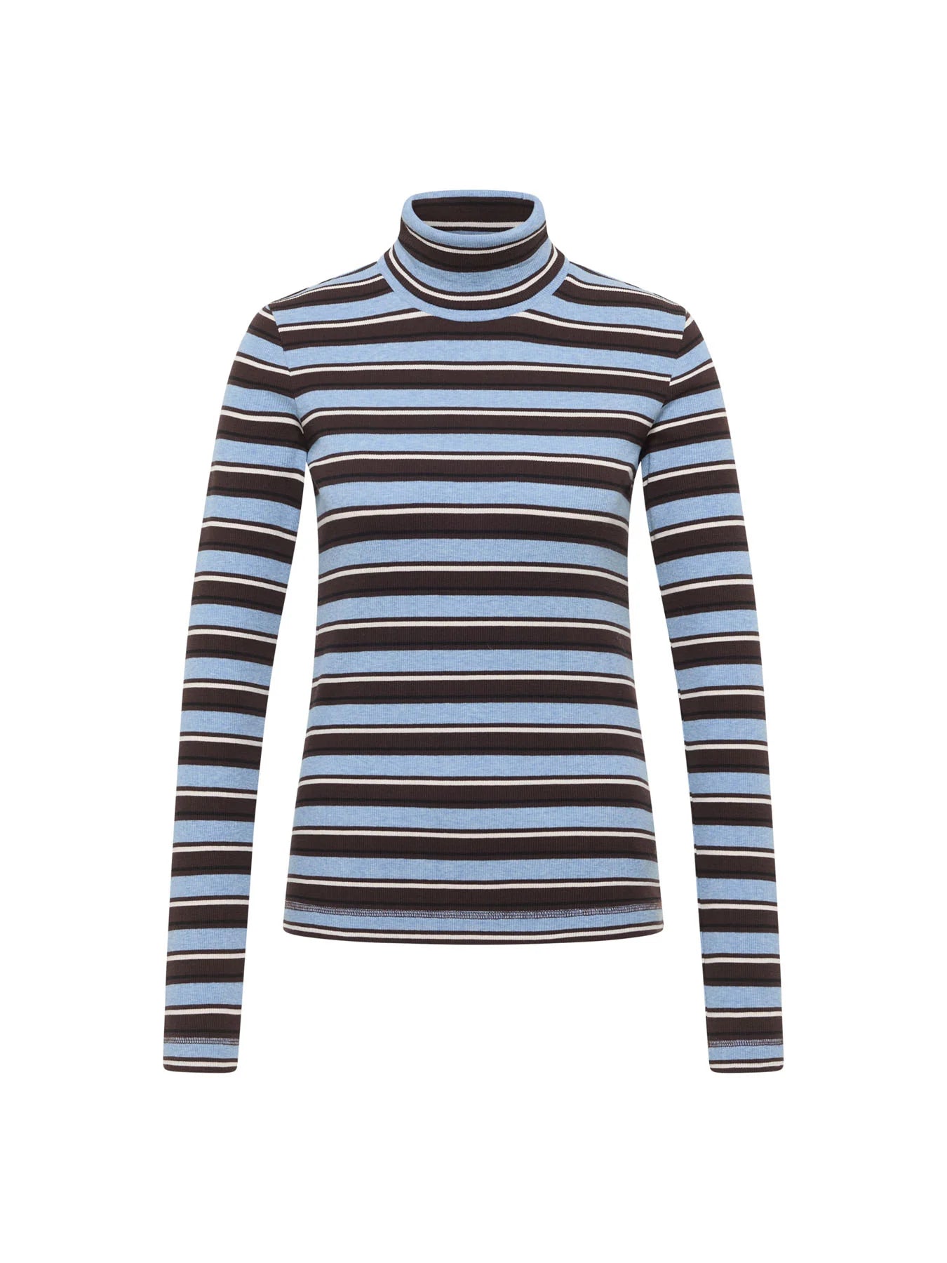 Bluse m/ rullekrave, Chocolate Multi, Lanius