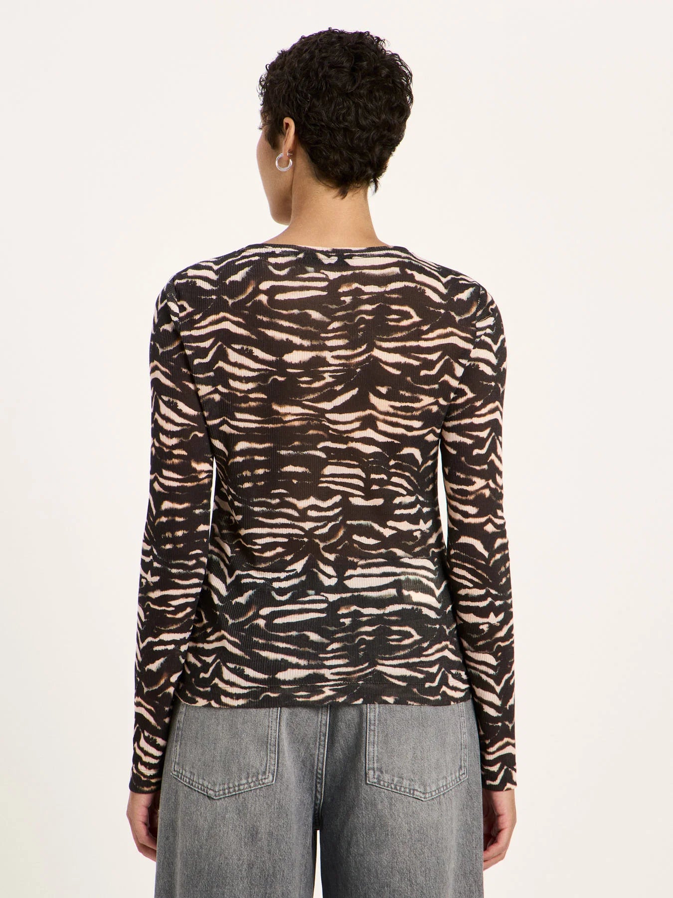 Bluse, Tencel, Animal Stripe Rose, Lanius