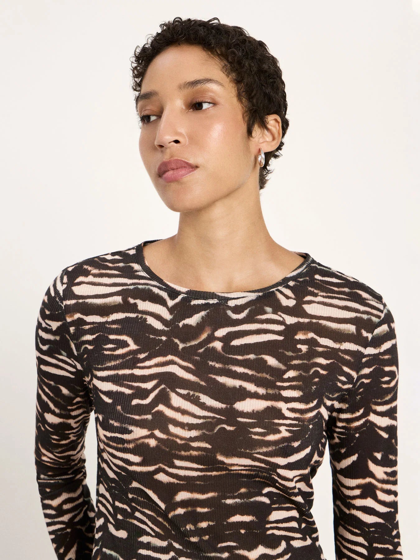 Bluse, Tencel, Animal Stripe Rose, Lanius