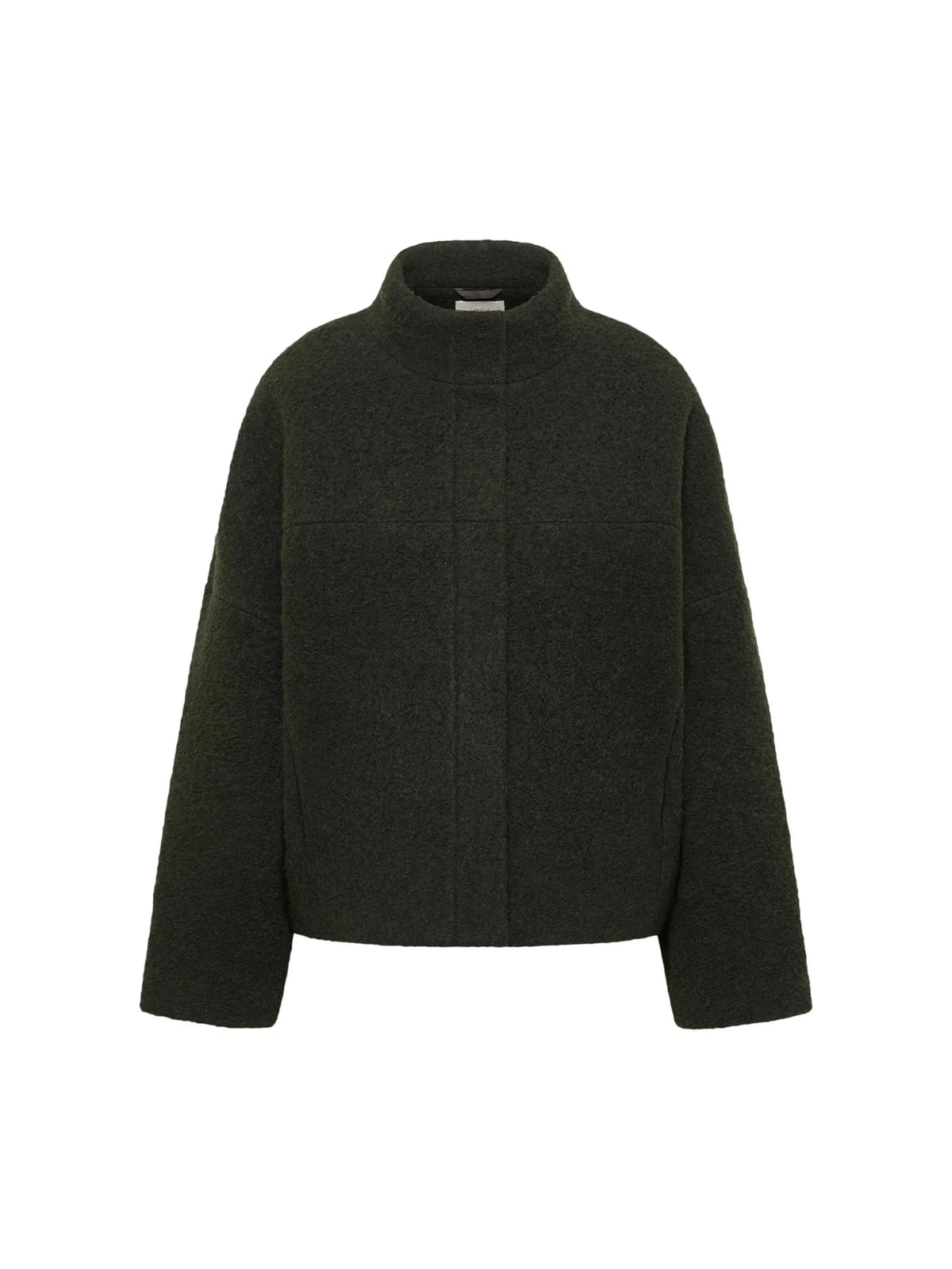 Kort Frakke Bouclé, Wool, Dark Turtle, Lanius