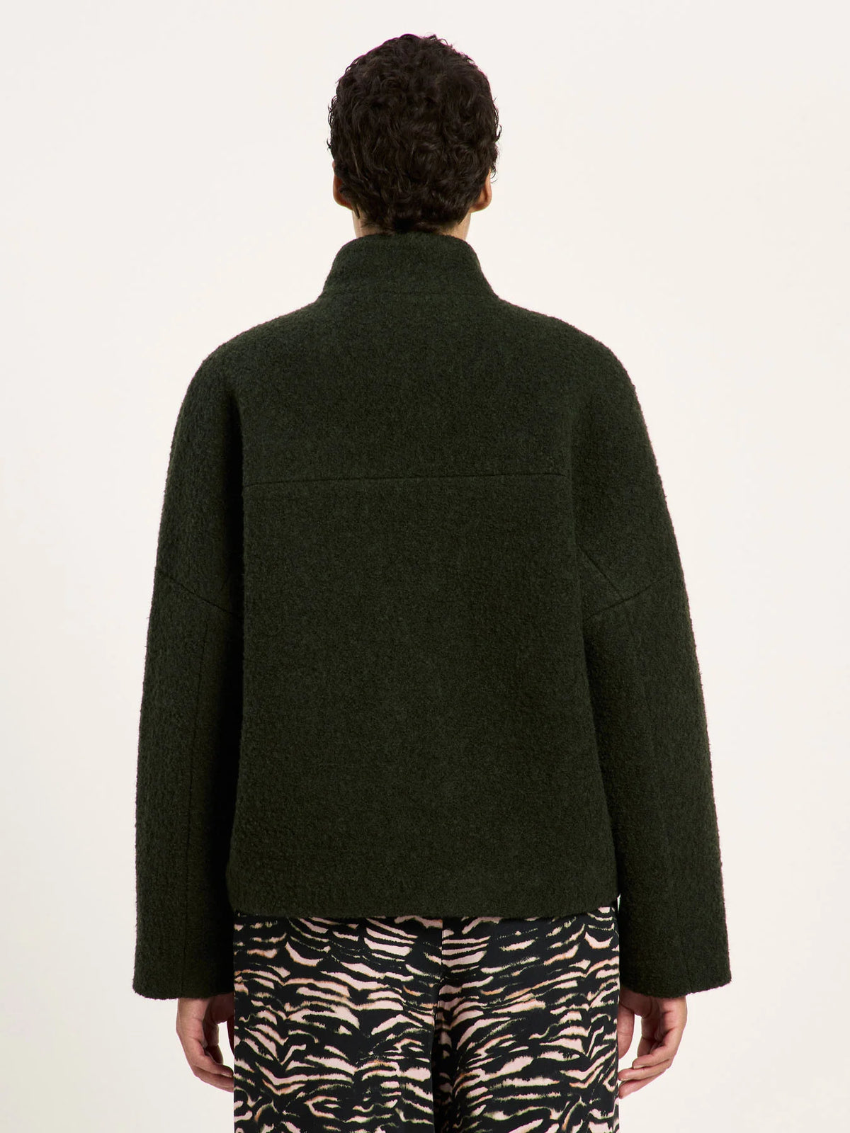 Kort Frakke Bouclé, Wool, Dark Turtle, Lanius