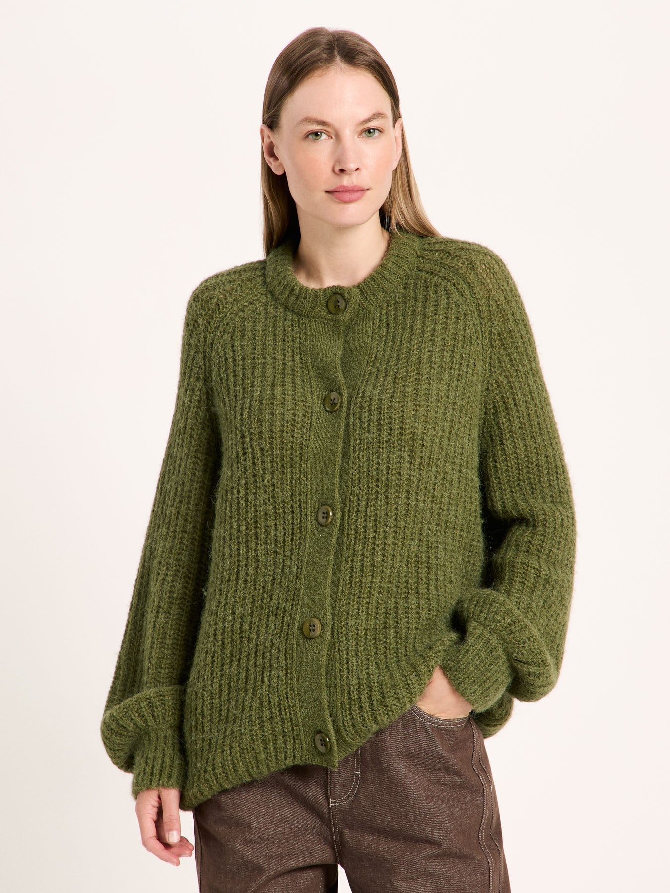 Cardigan, Wool, Garden Green, Lanius