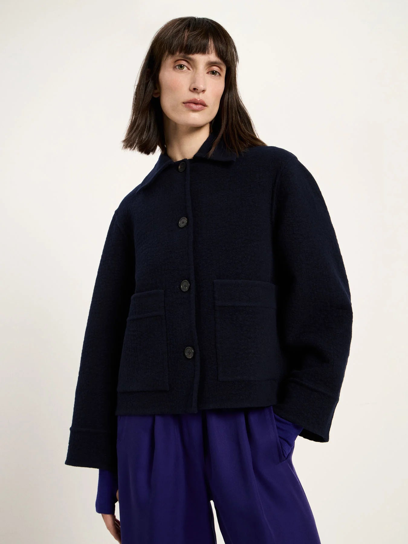 Kort Frakke, Wool, Midnight, Lanius