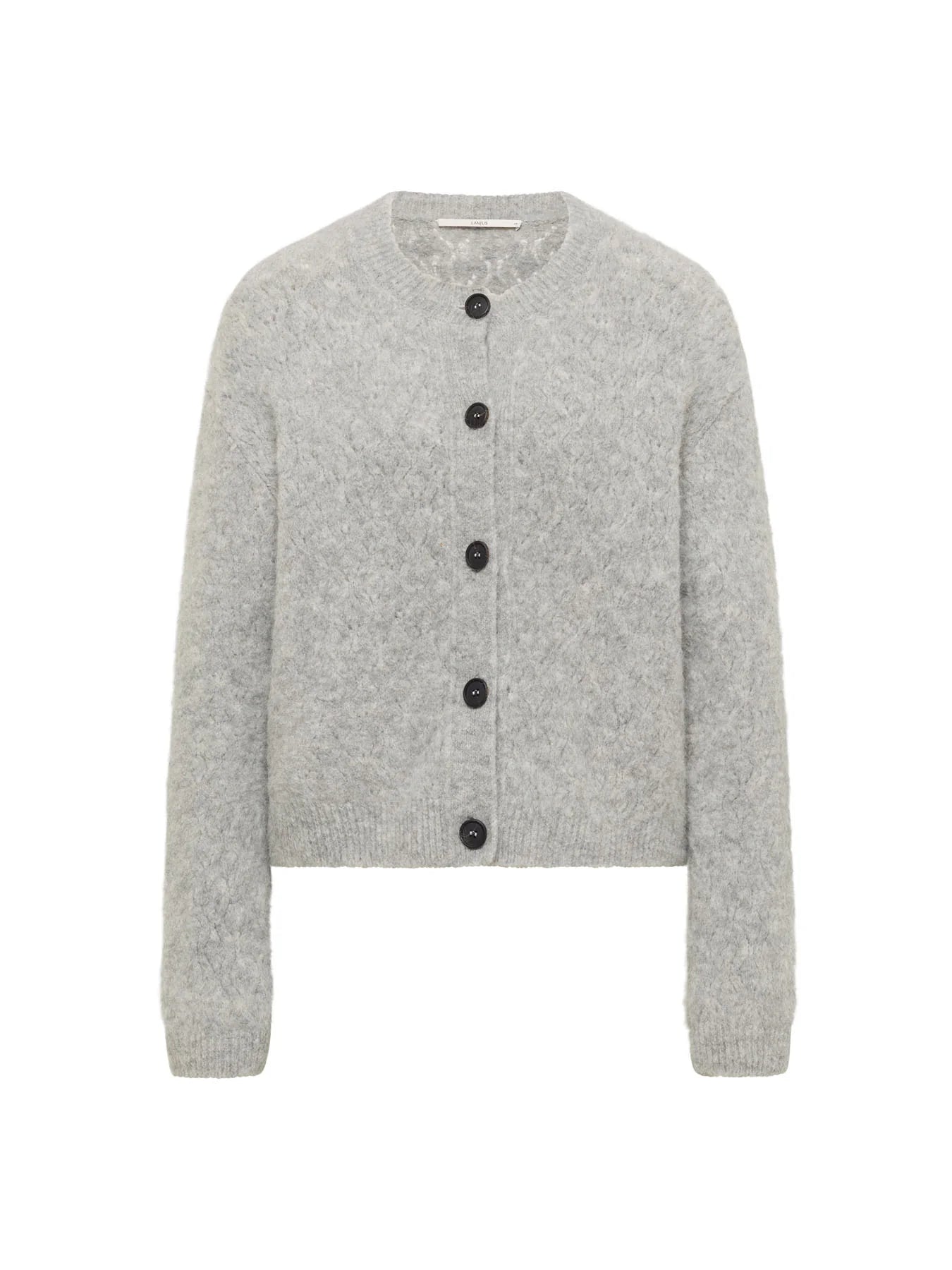Cardigan, Wool, Grey Melange, Lanius
