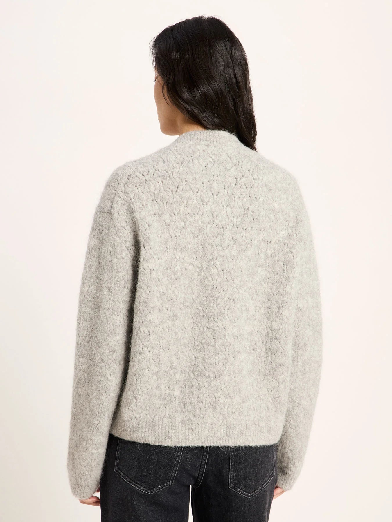 Cardigan, Wool, Grey Melange, Lanius