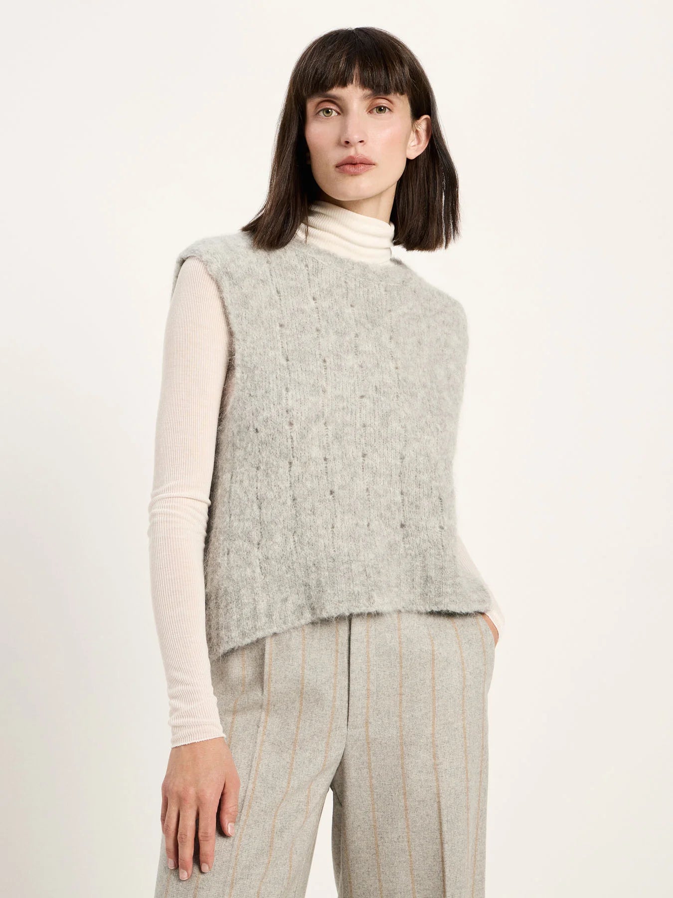 Vest, Wool, Grey Melange, Lanius