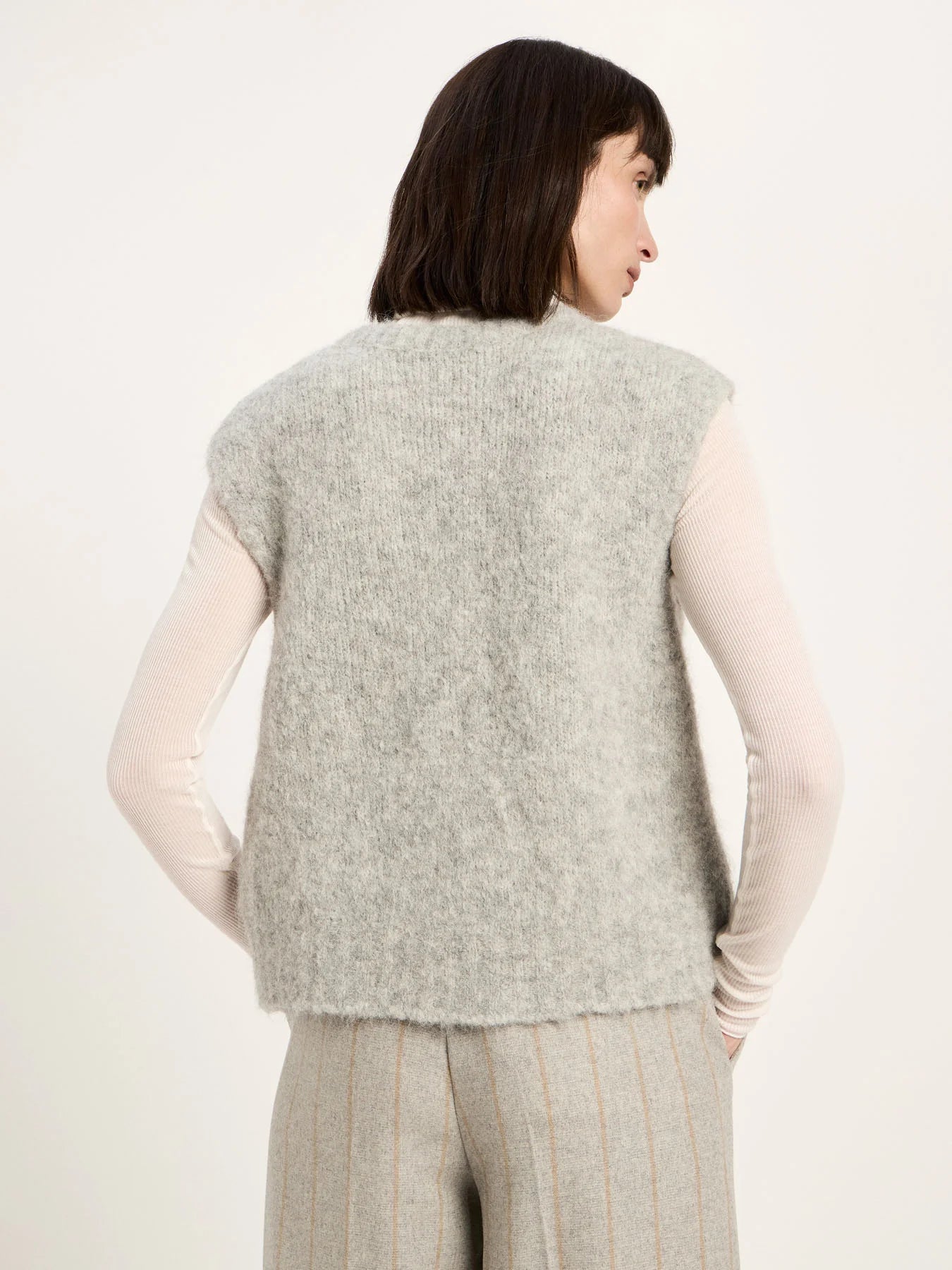 Vest, Wool, Grey Melange, Lanius