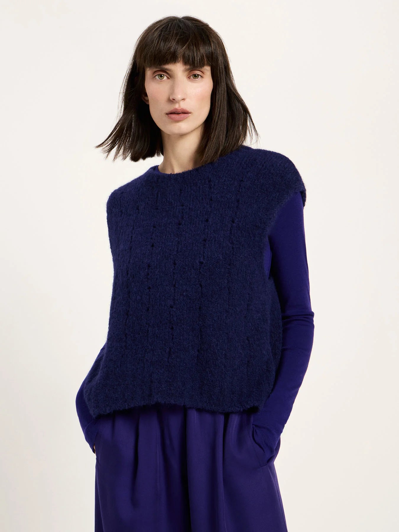 Vest, Wool, Violet, Lanius