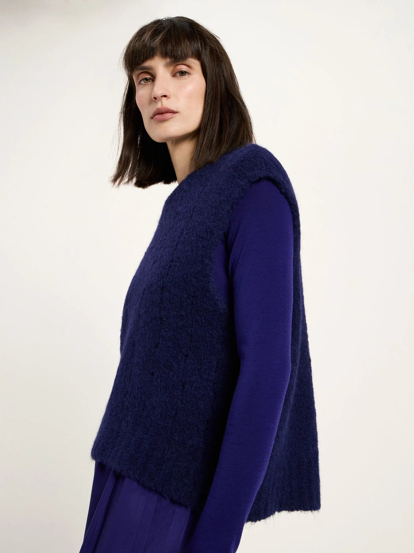 Vest, Wool, Violet, Lanius