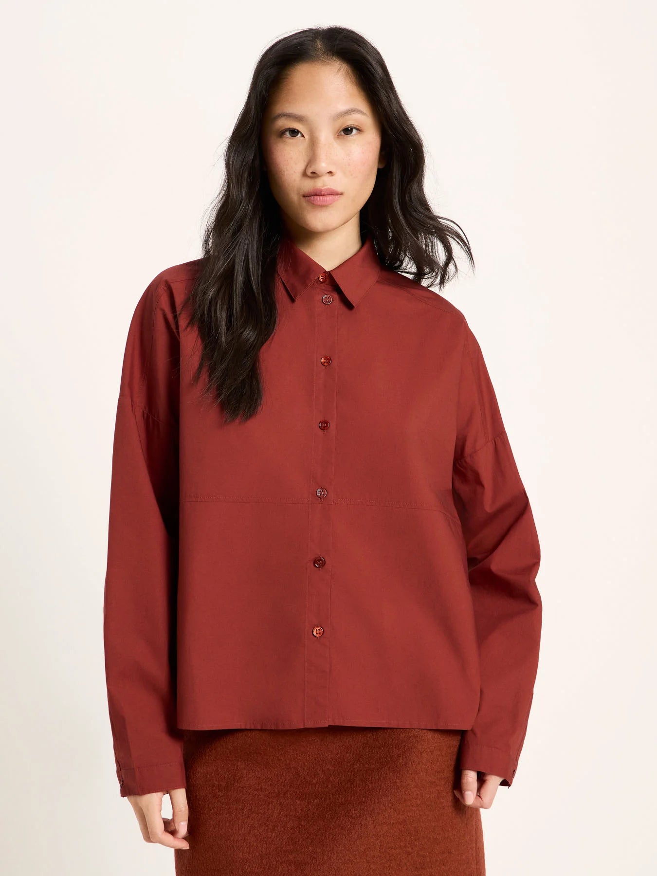 Skjorte Oversized, Red Mahogany, Lanius