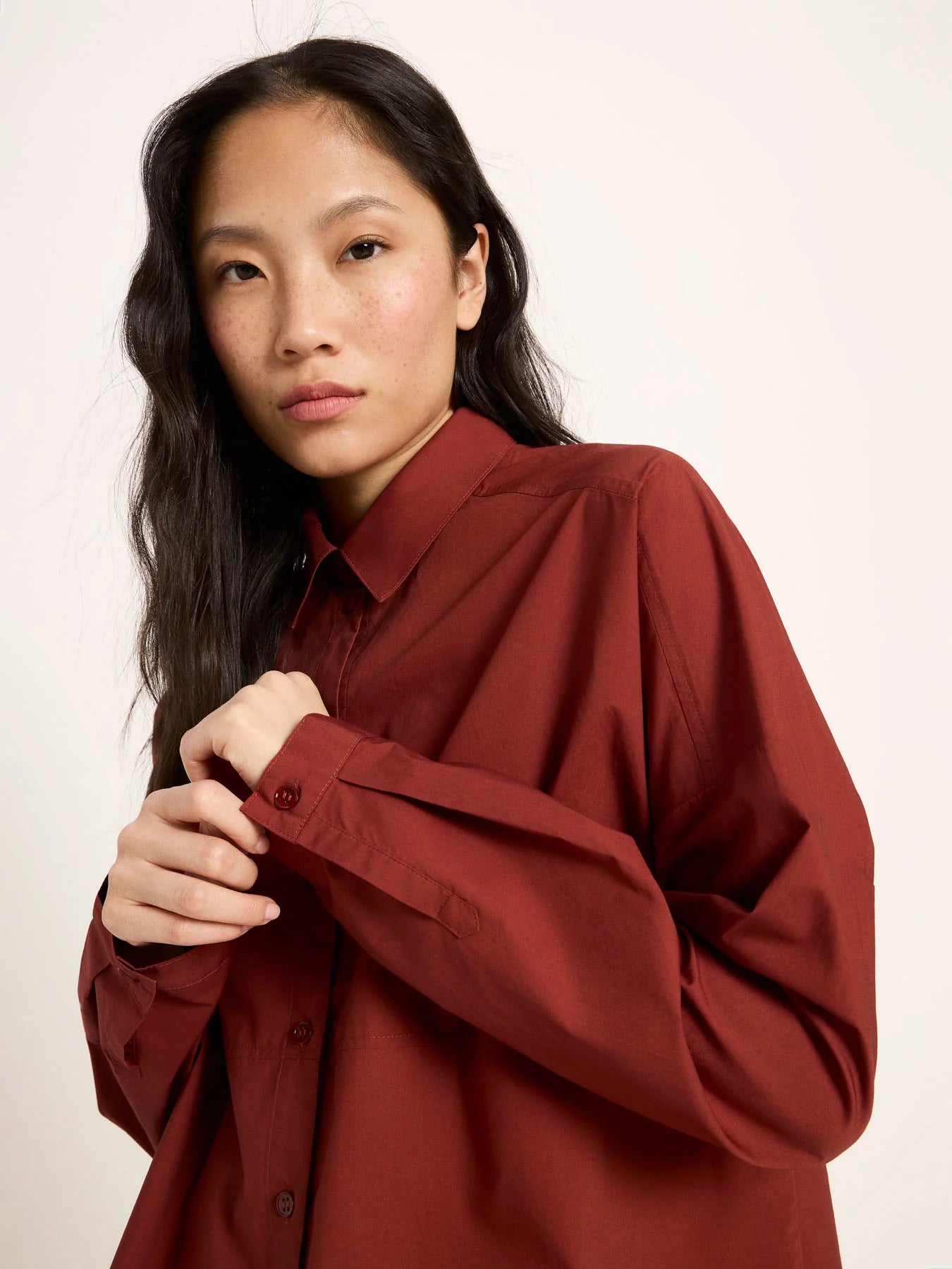 Skjorte Oversized, Red Mahogany, Lanius