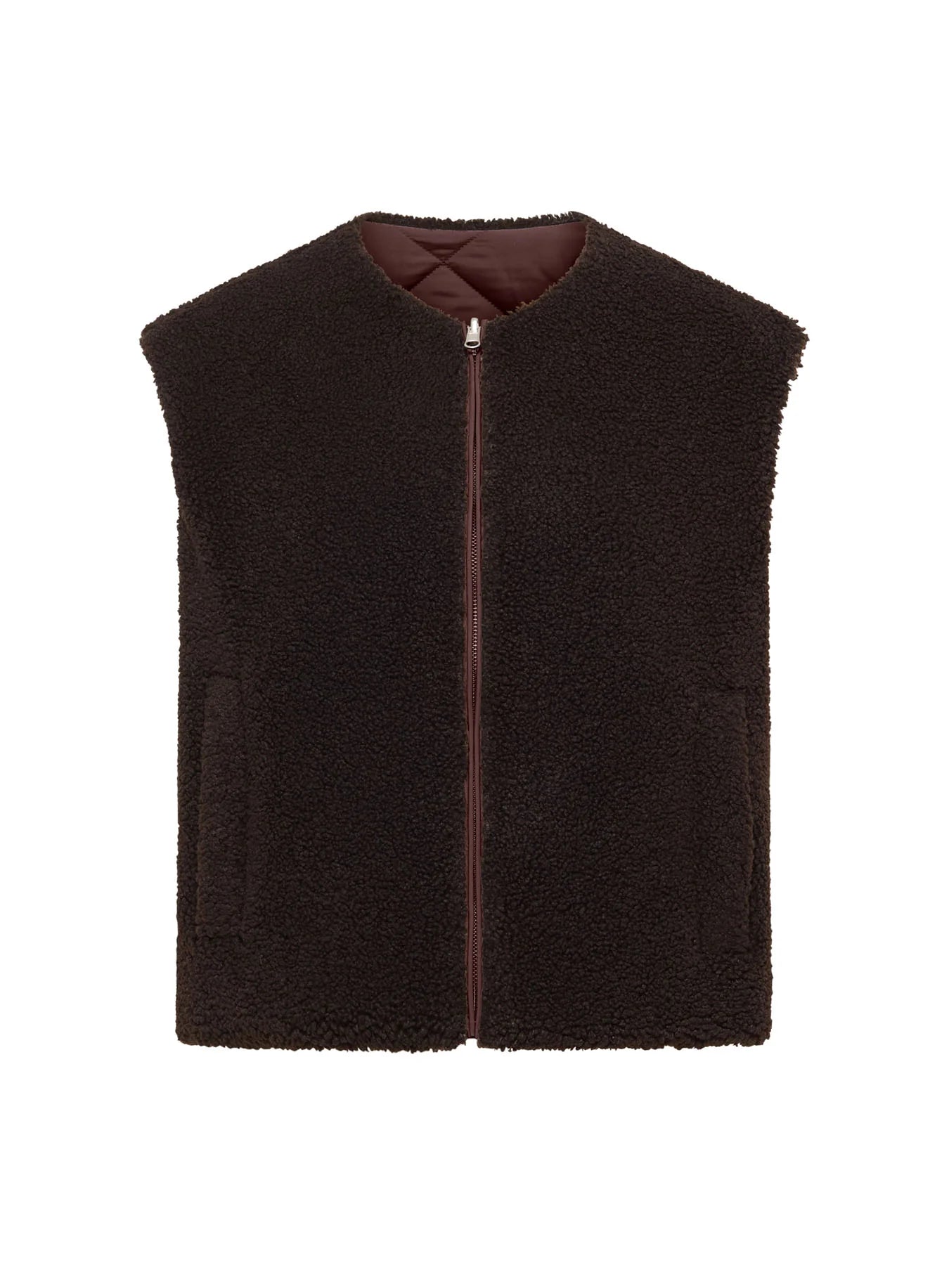 Vendbar Teddy Vest, Bitter Chocolate, Lanius
