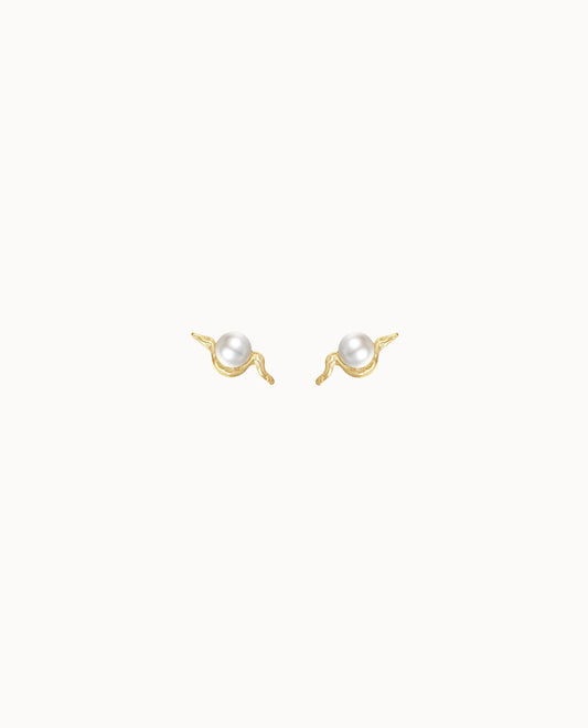 Lazuli Petite Studs, Gold Plated, Nava