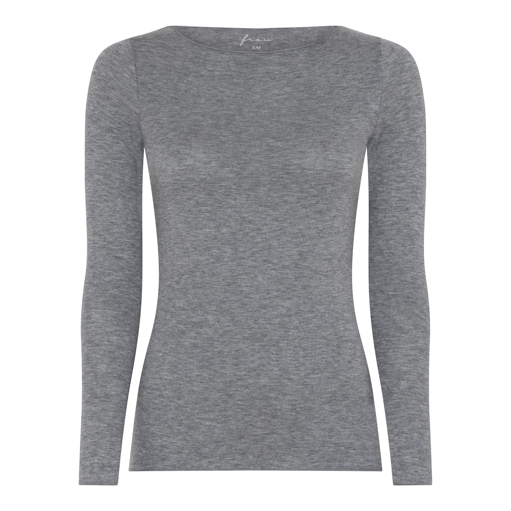 Grå melange cashmere bluse