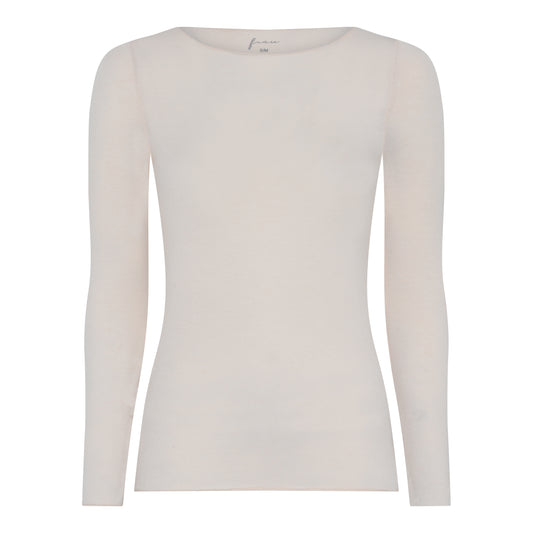 Cashmere bluse i svag lyserød