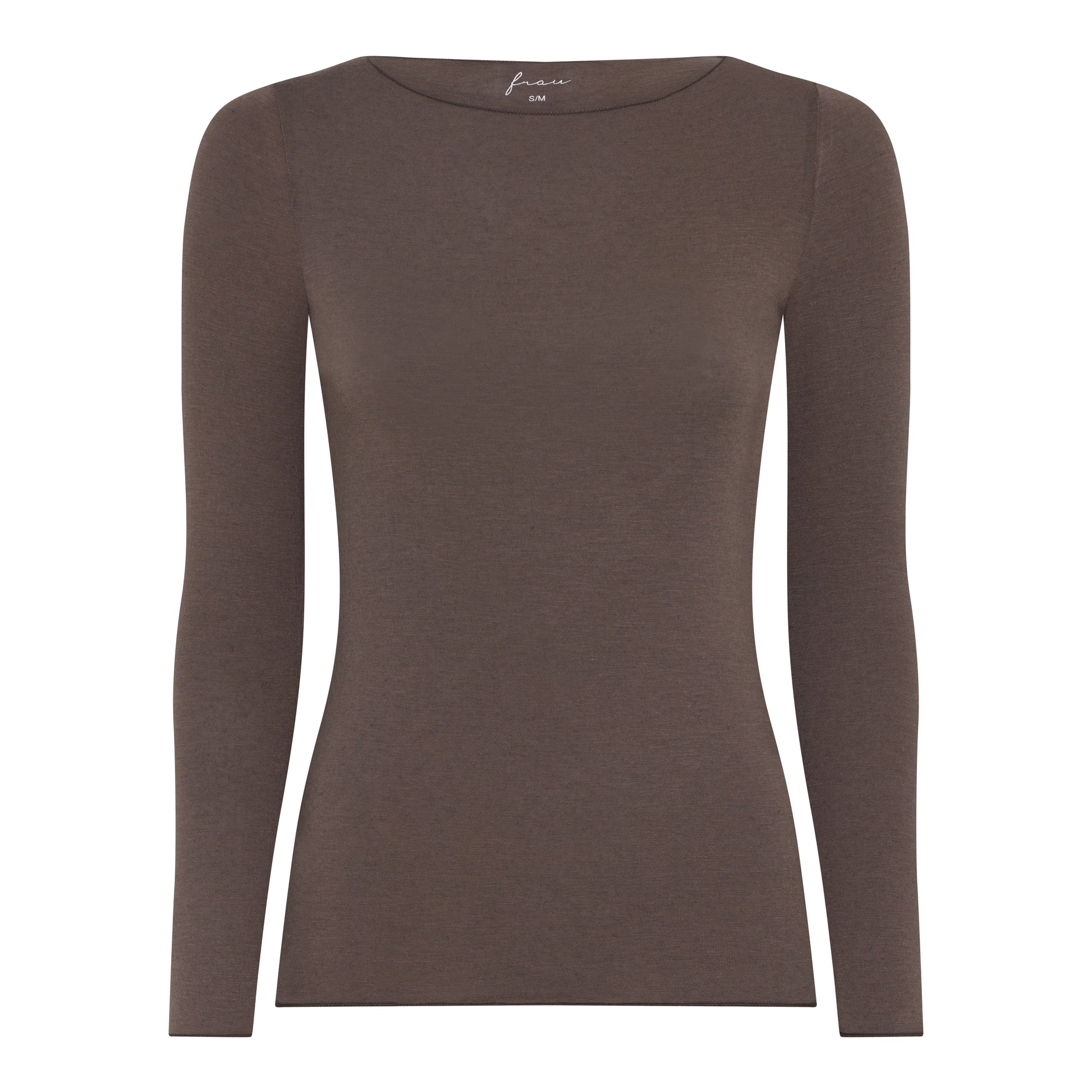 Lima Casmere ls Boatneck top Coffee quartz