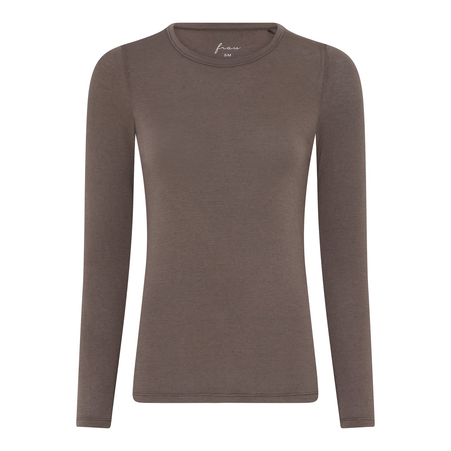 Lucca LS Cashmere o-neck Top Coffee quartz