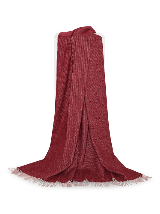 Uldplaid (maroon) - recycle wool