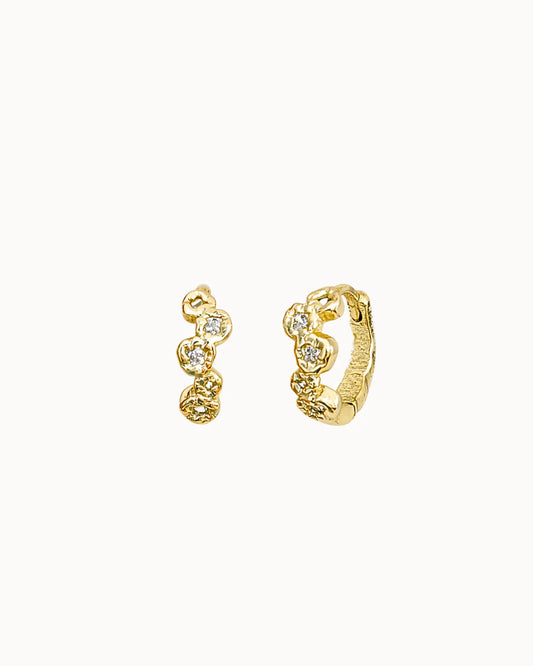 Naiara Hoops m/ sten, Gold Plated, Nava