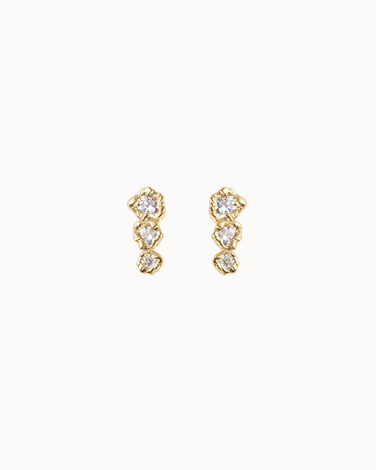 Nebula Petite Studs, Gold Plated, Nava