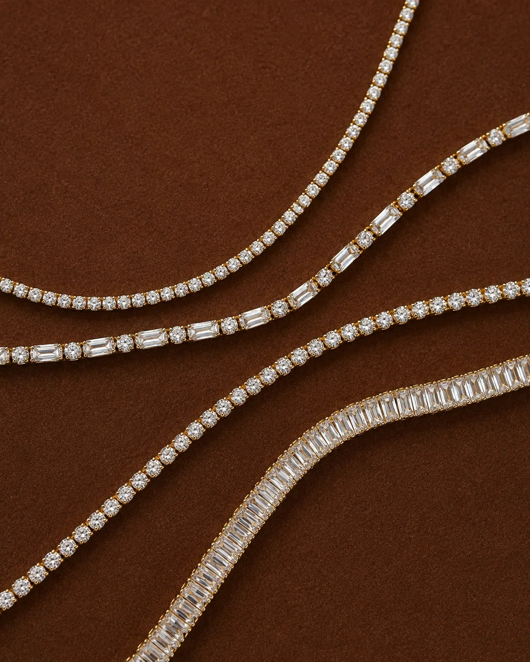 Oraya Tennis Bracelet 3mm, Vandfast, Gold Plated, Nava