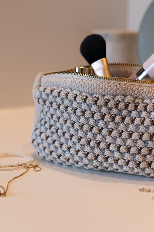 Knitted Clutch, Multi Blue, By Lohn