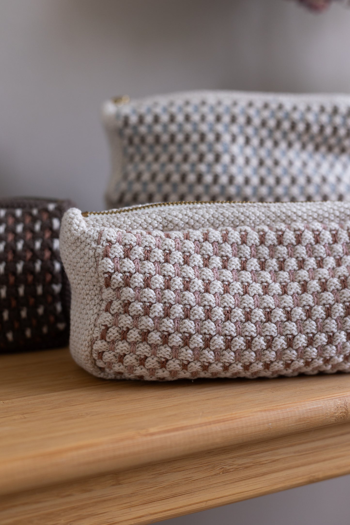 Knitted Clutch, Multi Rose, By Lohn