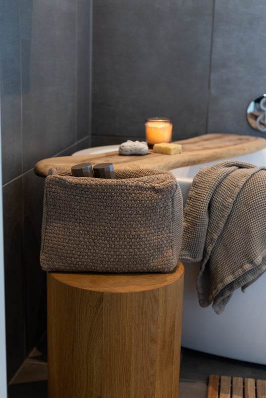 Knitted Toilet Bag, Tiger Melange, By Lohn