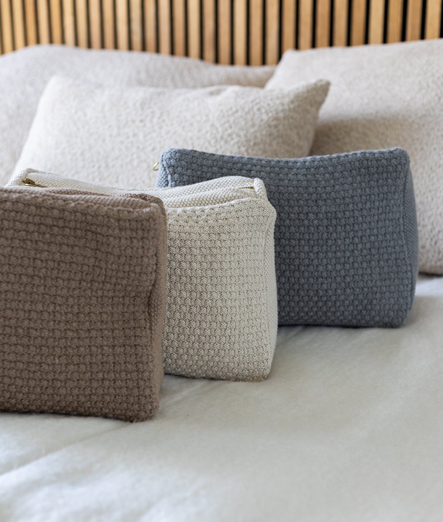 Knitted Toilet Bag, Tiger Melange, By Lohn