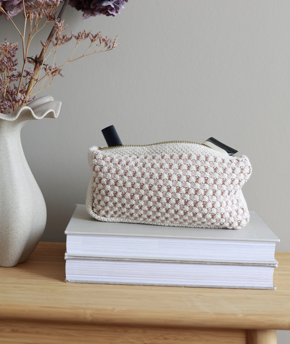 Knitted Clutch, Multi Rose, By Lohn