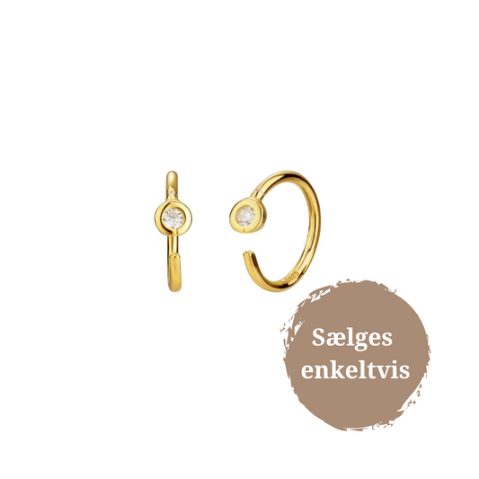 Petite Crystal Hoops / Gold Plated