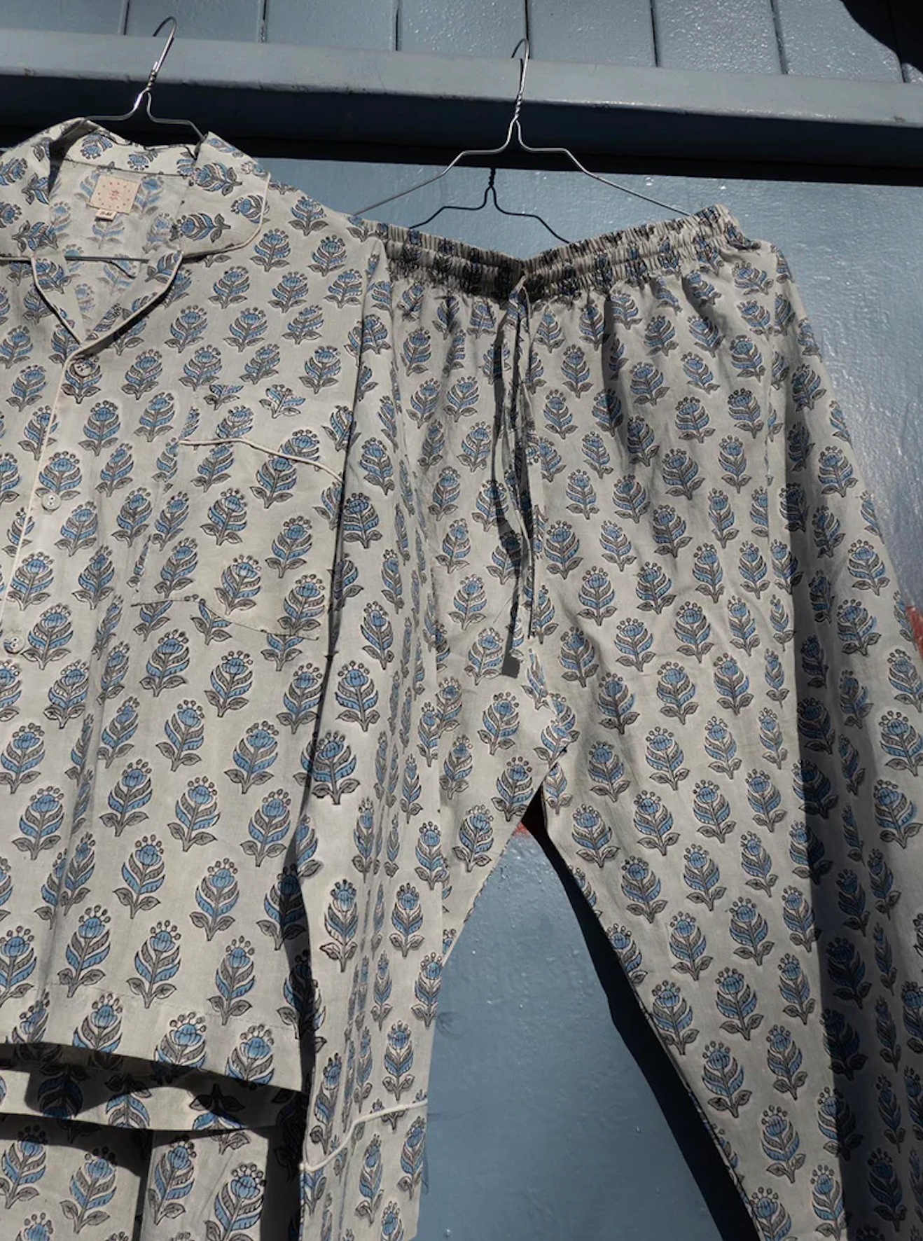Pyjamas, Grey Blue Flower, Craft Sisters