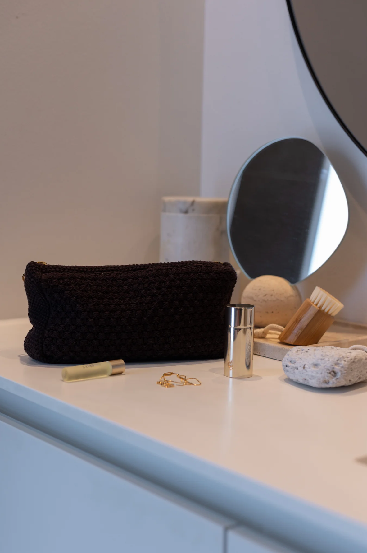Knitted Clutch, Chocolate, By Lohn
