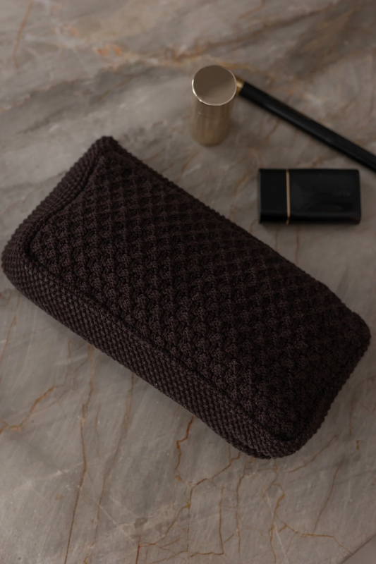 Knitted Clutch, Chocolate, By Lohn