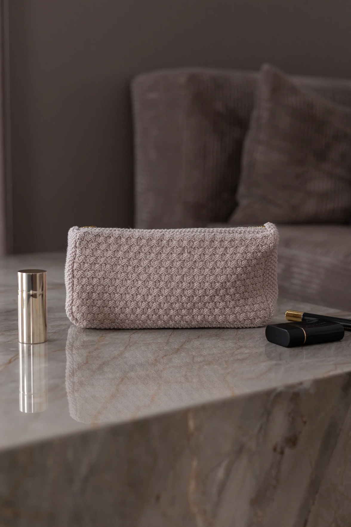 Knitted Clutch, Husted Violet, By Lohn